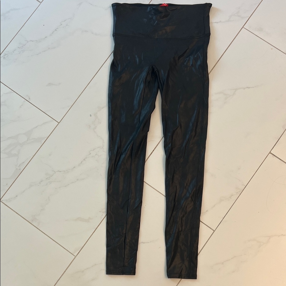 Black High-Waisted Leggings SPANX faux leather Medium